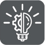 bulb icon with half in the form of a tool